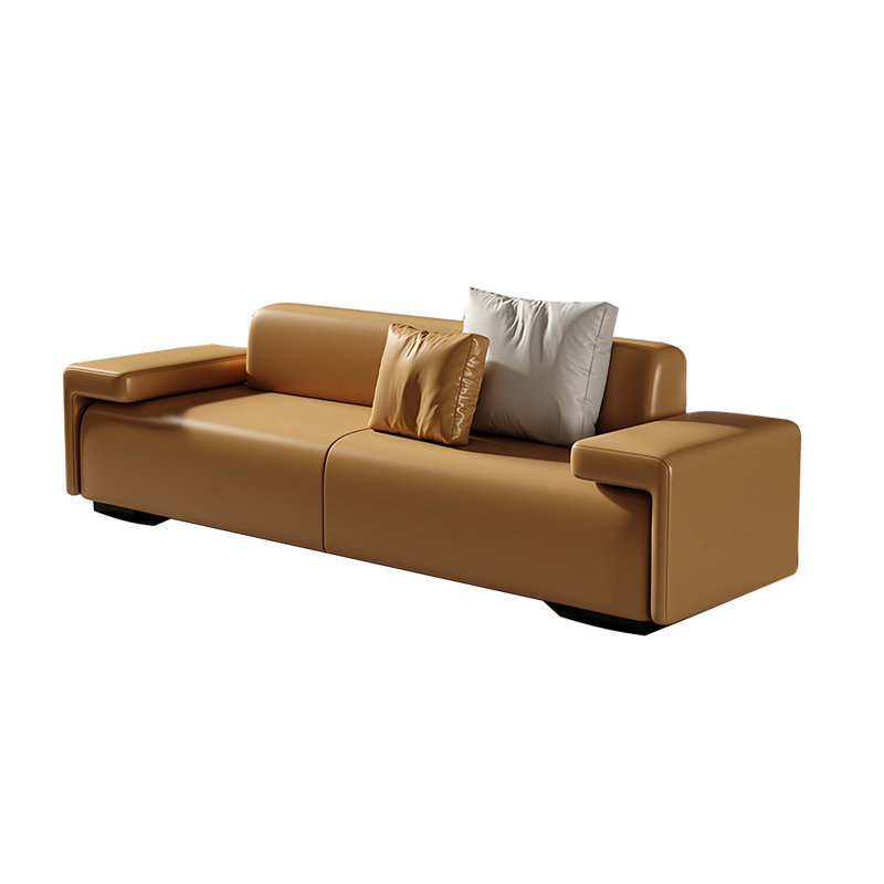 Banc rembourré en cuir, H 23,62 po x l 70,86 po x P 19,68 po, Orange