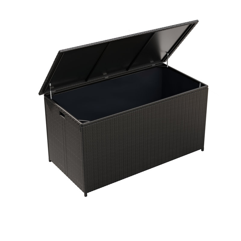 Bac de rangement extérieur en osier / rotin de 202 gallons, Marron