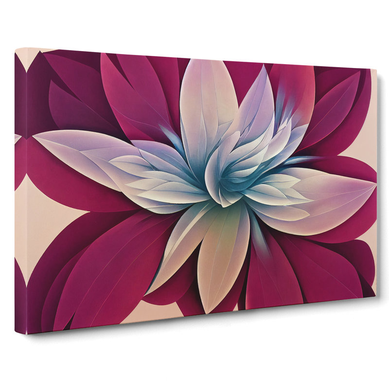 Magnificent Modern Flower Abstract - Wrapped Canvas, 35cm H x 50cm W x 3cm D