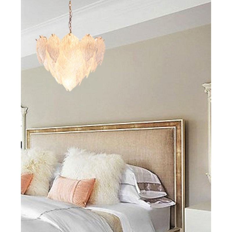 Clear Textured Glass Layered Small Chandelier