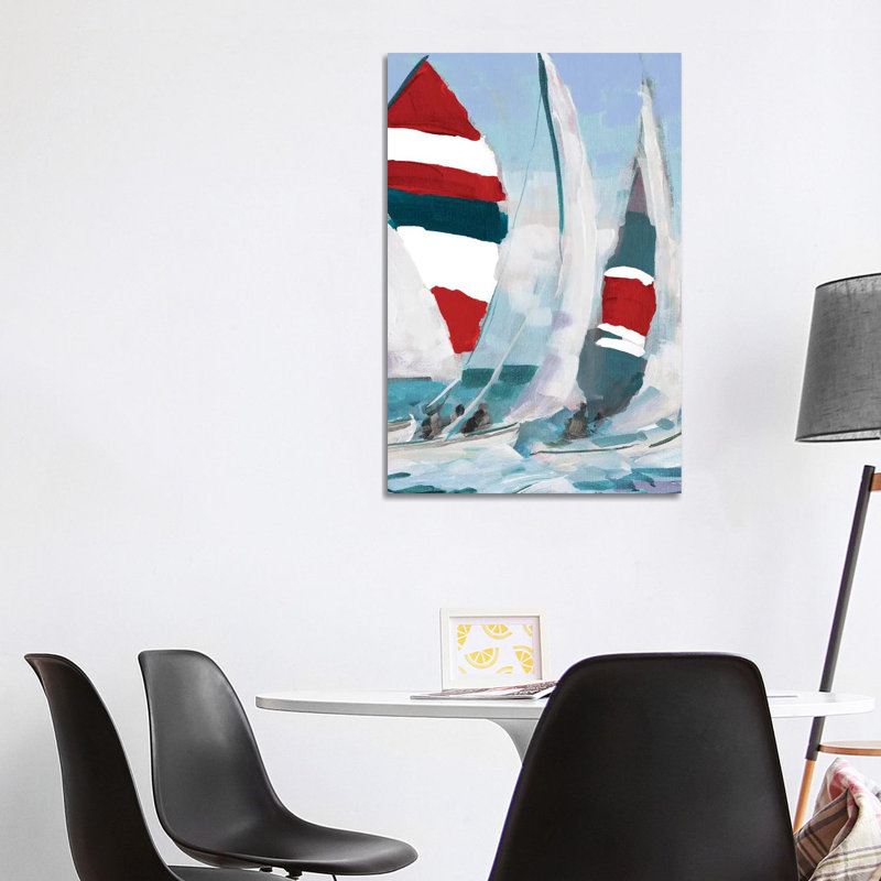 Red And Blue Sail II by Jane Slivka - Wrapped Canvas Gallery-Wrapped Canvas Giclée, 101.6 cm H x 66.04 cm W