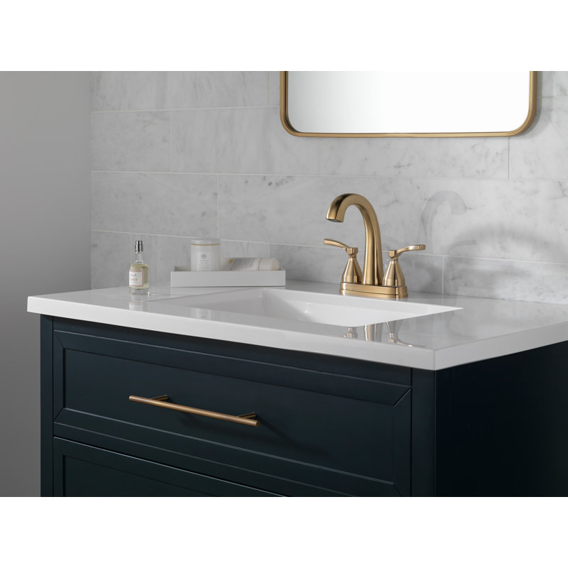 Stryke Centerset Bathroom Faucet with Drain Assembly and DIAMOND™ Seal Technology, Champagne Bronze, Lever Handle