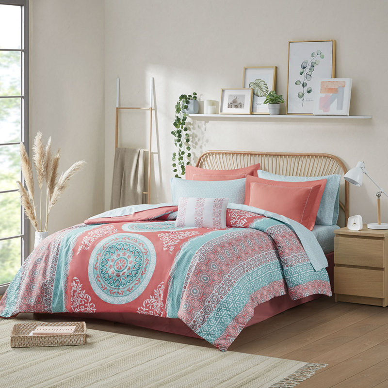 Ensemble de literie pour grand lit, polyester doux, design moderne et vibrant pour le confort de la maison