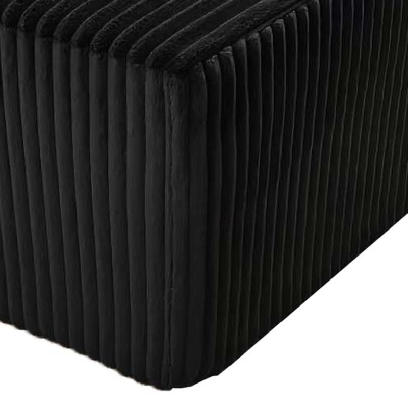 Chaises doubles double rembourrées en velours côtelé, noir, confort instantané, sans assemblage, 76 po de profondeur, 64 de largeur, 34 de hauteur, 132 lb, rembourrage en mousse avec siège coussiné,