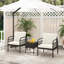3-Piece Rattan Garden Furniture Set With Coffee Table And Cushions For Patio, Balcony, Yard, Poolside