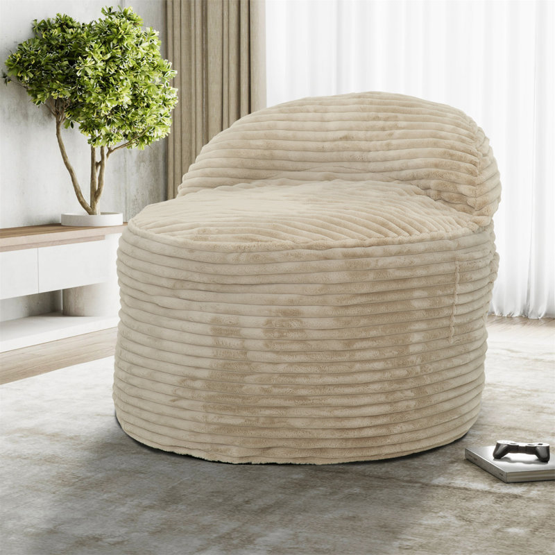 Fauteuil à billes convertible en mousse à mémoire de forme, canapé 2 en 1, beige