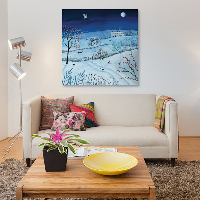 «One Snowy Night», reproduction sur toile, H 12 po x l 12 po x P 0,75 po, Toile tendue