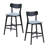 Wooden Bar Chairs Set of 2,Modern Soft Upholstered Kitchen Island Chairs,Counter Height Stool with Backrest,Wooden Frame Chairs with Footrest for Pub,Living Room,Restaurant-1628453294