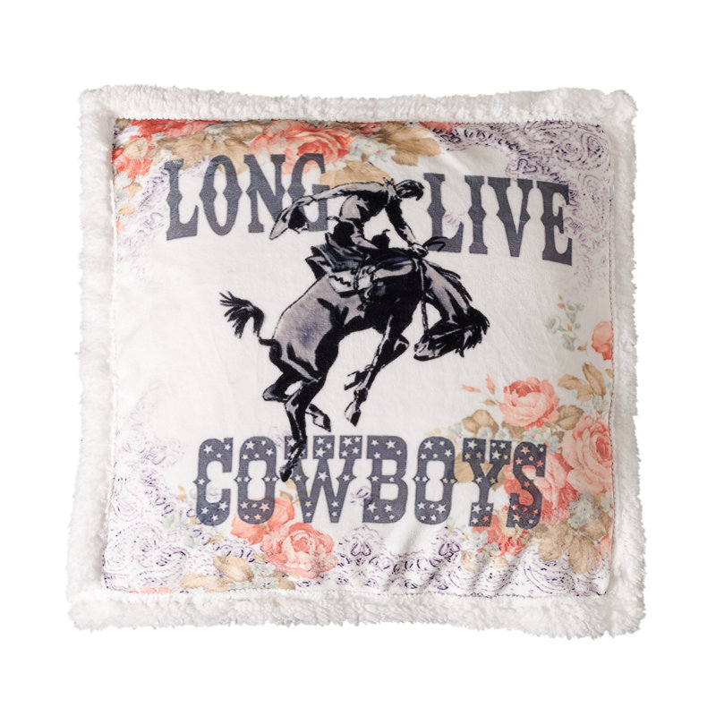Ensemble de 2 jetés Campfire Sherpa Western Southwestern Lodge, Vive les Cowboys