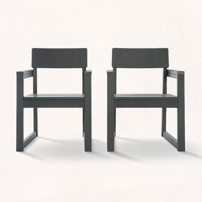 HDPE Armchair with Backrest – 100% Recycled Plastic, Modernist Design for Patio & Garden