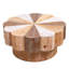 Table basse rustique en bois manufacturé en forme de fleur, table de centre rétro vieillie pour des salons confortables