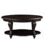 Table basse ovale de 107 cm (42 po) pour salon, en bois massif avec 2 étagères de rangement, fini de style antique, montage facile, placage résistant aux rayures.
