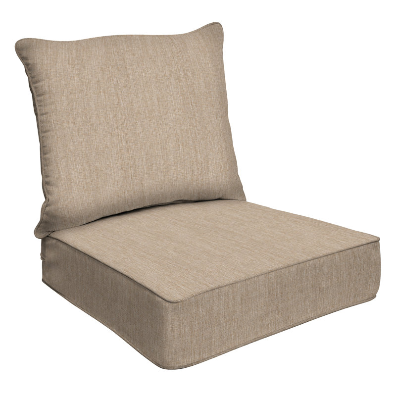 Outdoor Deep Seating Cushion Set – Comfortable, Durable, Weather-Resistant Design - Basics by Wayfair™, Wheat, 24" W x 23" D
