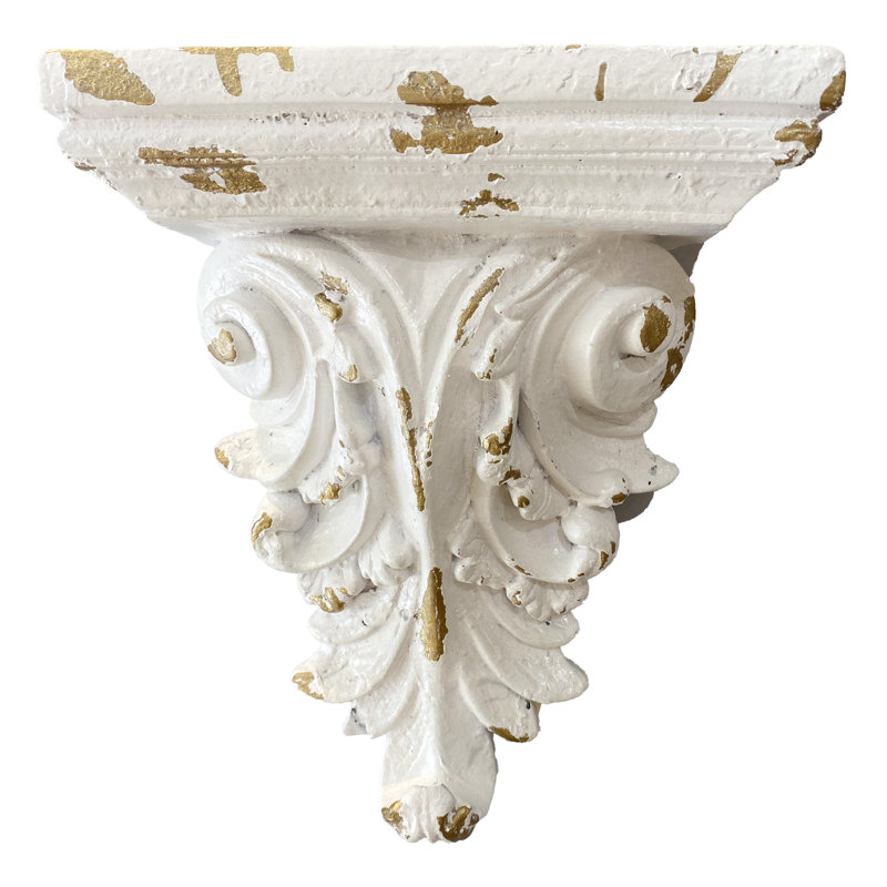 White Classic Acanthus Leaf Wall Sconce