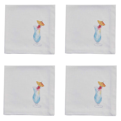  Ensemble de 4 serviettes de table Blue Hawaiian