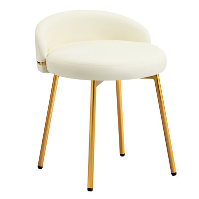 Vanity Chair with Low Back Accent Stool Makeup Chair for Bedroom Bathroom and Living Room by Mercer41
