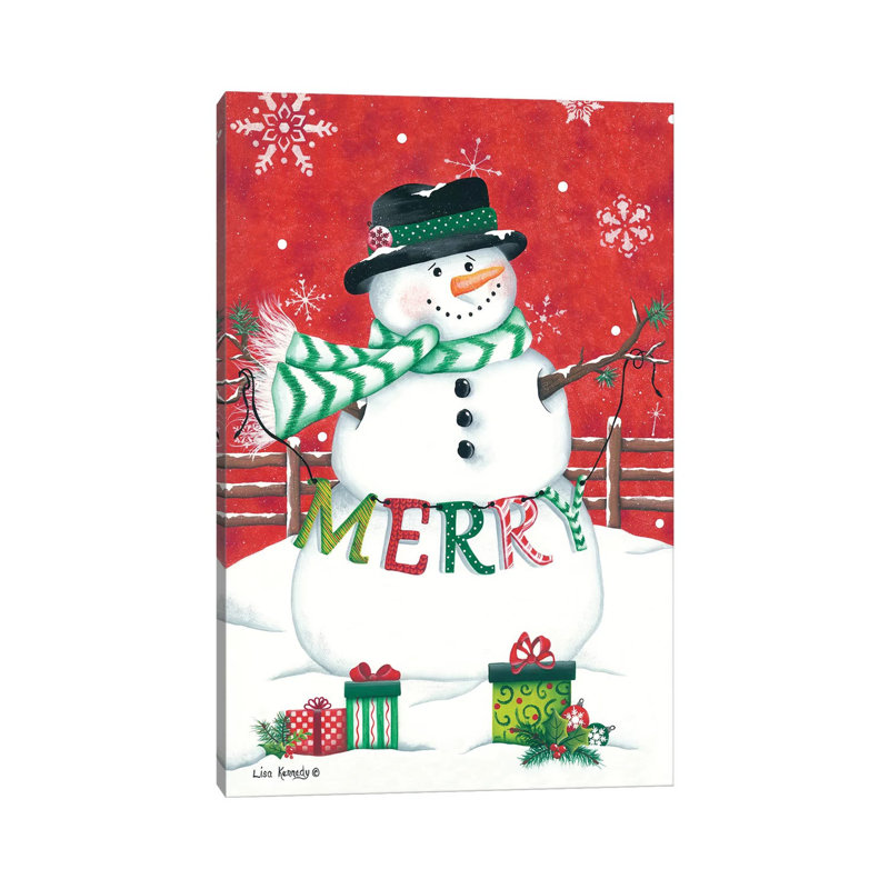 Hope Snowman by Lisa Kennedy - Wrapped Canvas Print, 20.32 cm H x 30.48 cm W