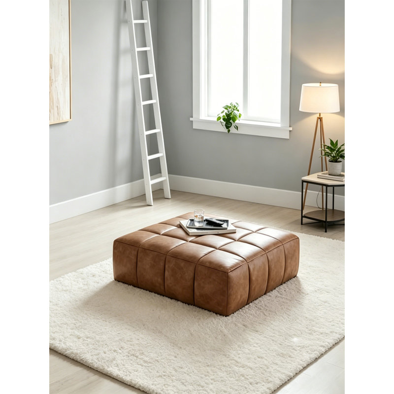 Repose-pieds carré rembourré pour le salon, 16.5" H x 31.5" W x 31.5" D