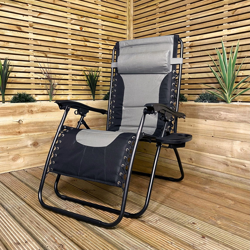 Samuel Alexander Metal Outdoor Lounge Chair, Gray/Black