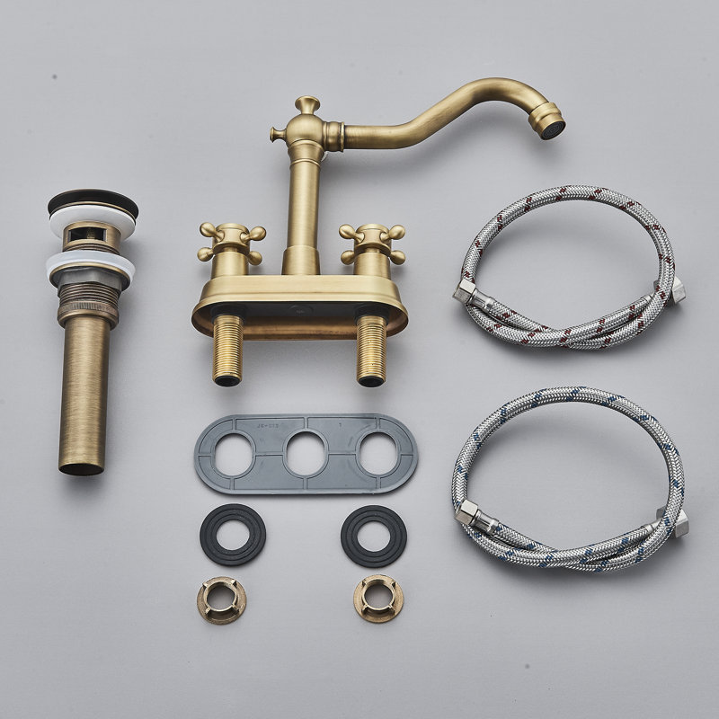 2-handle Bathroom Faucet, Antique Brass
