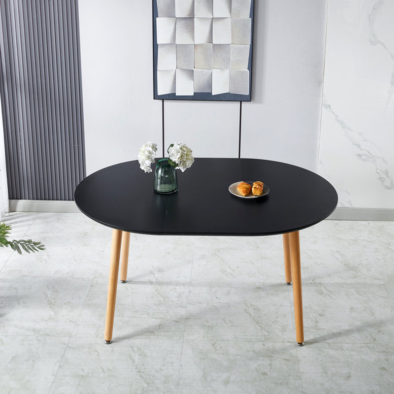 Extensible Table,DINING TABLE,OFFICE TABLE,COFFEE TABLE,Wood Leg,MDF Top, Natural, Black