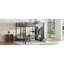 Structure de lit superposé avec garde-robe intégrée, lit superposé en métal avec bureau pliable