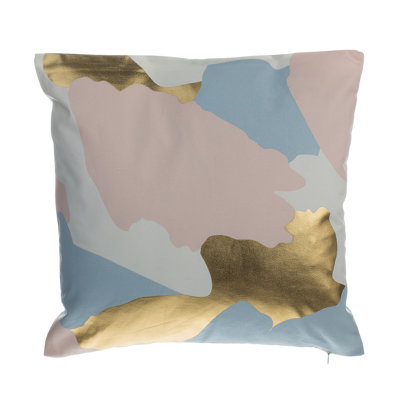 Burkey Abstract Purple/ Silver Square Cushion