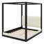 Lit à baldaquin contemporain en bois avec tête de lit tapissier-129768068-129768066