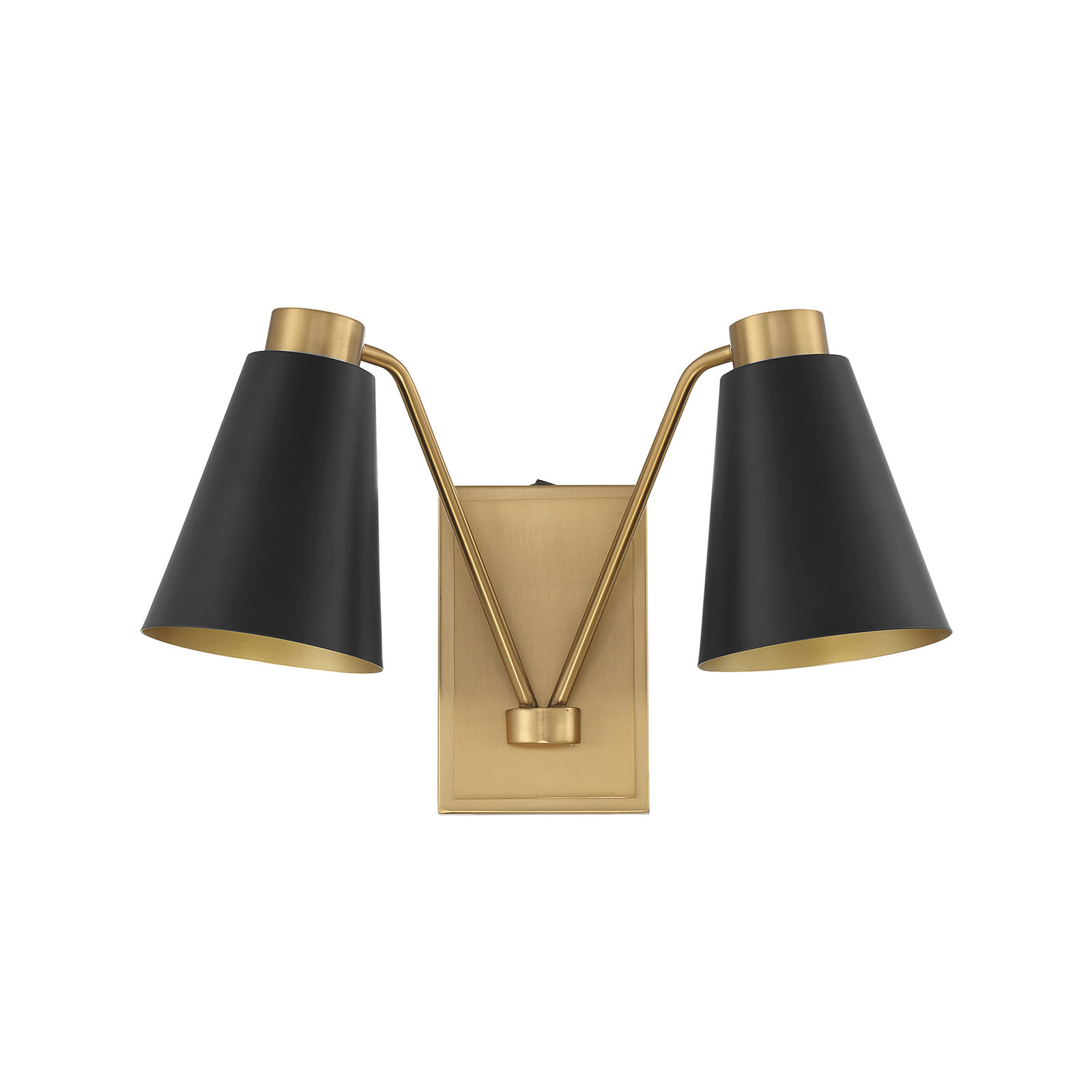 Alyra 2-Light Dimmable Armed Sconce, Black Brass