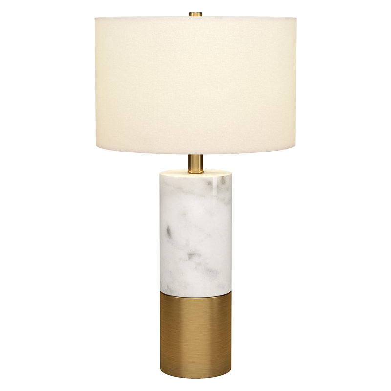 Liana Table Lamp, Marble/Brass/White