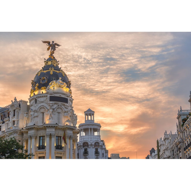 Centre-ville de Madrid - photographie sur toile tendue, H 8 po x l 12 po