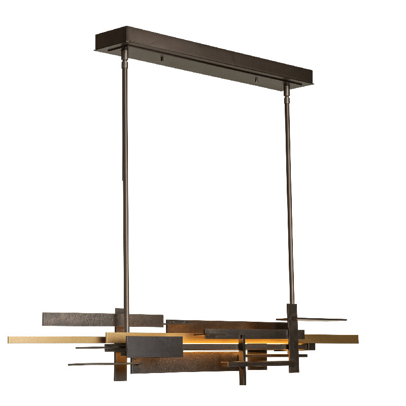 Planar 1 - Light LED Kitchen Island Pendant, Ink, 8.4" H x 48.3" W x 8.5" D, Vintage Platinum
