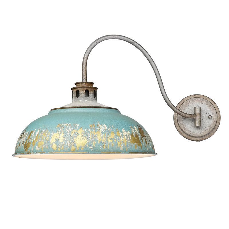 Chesterle Steel Plug-in Swing Arm Sconce, Antique Teal