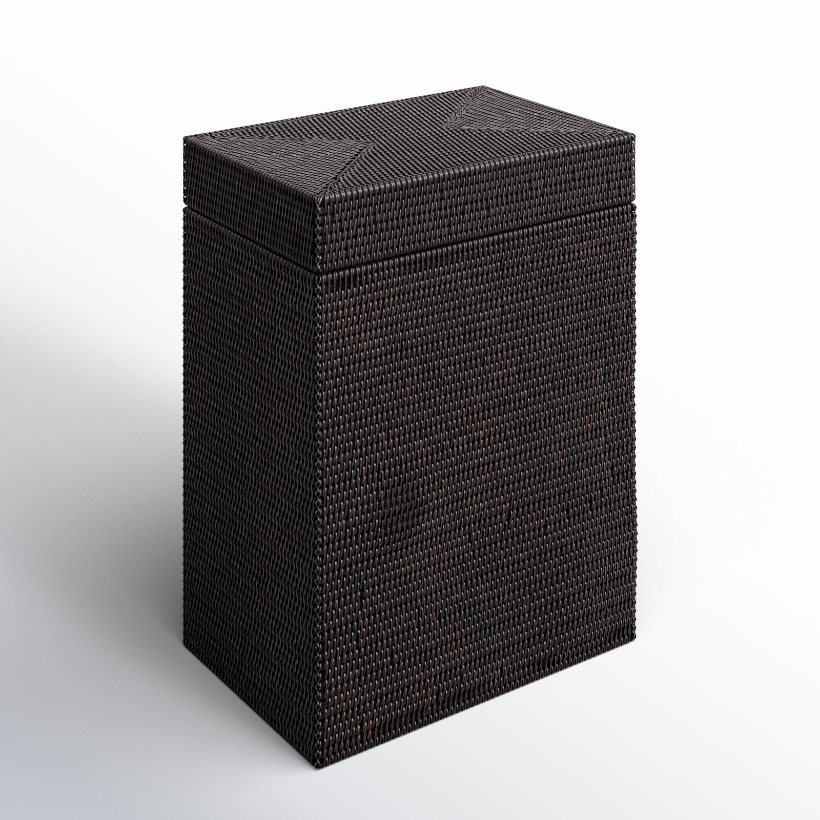 Laundry Hamper with Hinged Lid, Tudor Black