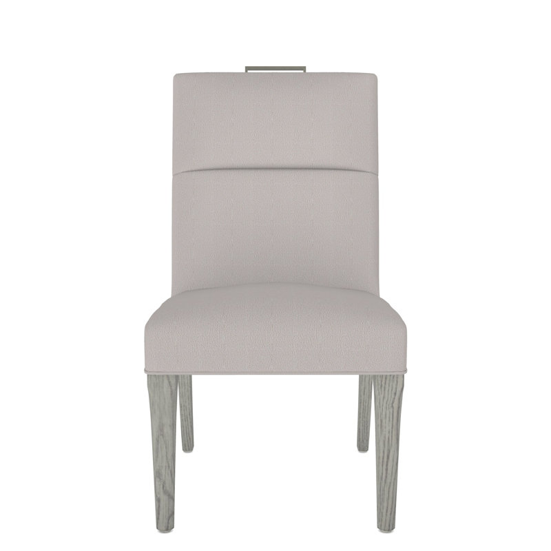 Thom Filicia Home Fabric Tight Back Side Chair, Dove Gray, Navada Granite