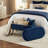 Ruslan Oval Storage Ottoman, Navy