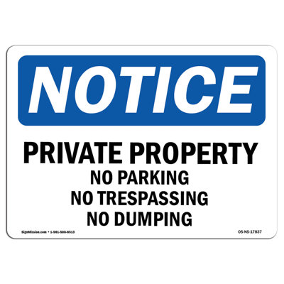Private Property No Parking No Trespassing Sign