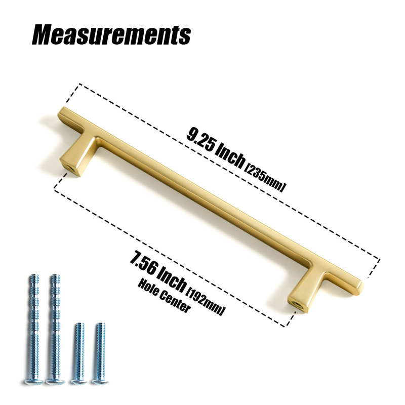 7 9/16" Center Bar Pull Multipack, Brushed Brass