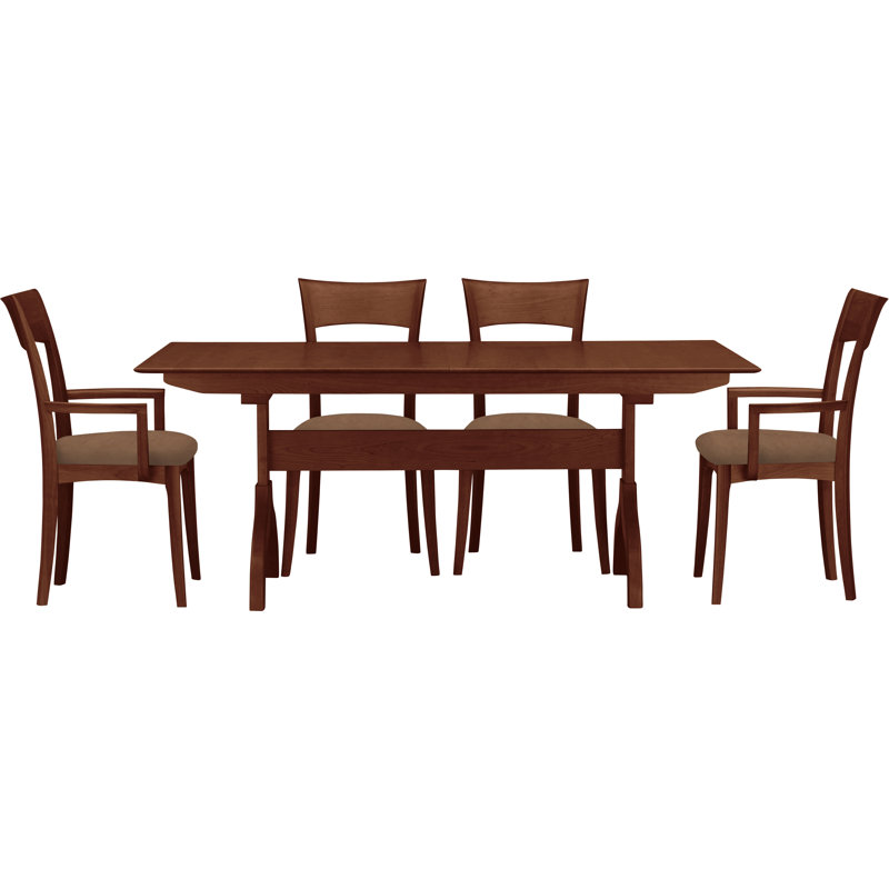 Sarah 5 - Piece Dining Set, Cognac Cherry, Slate (M10245) Fabric