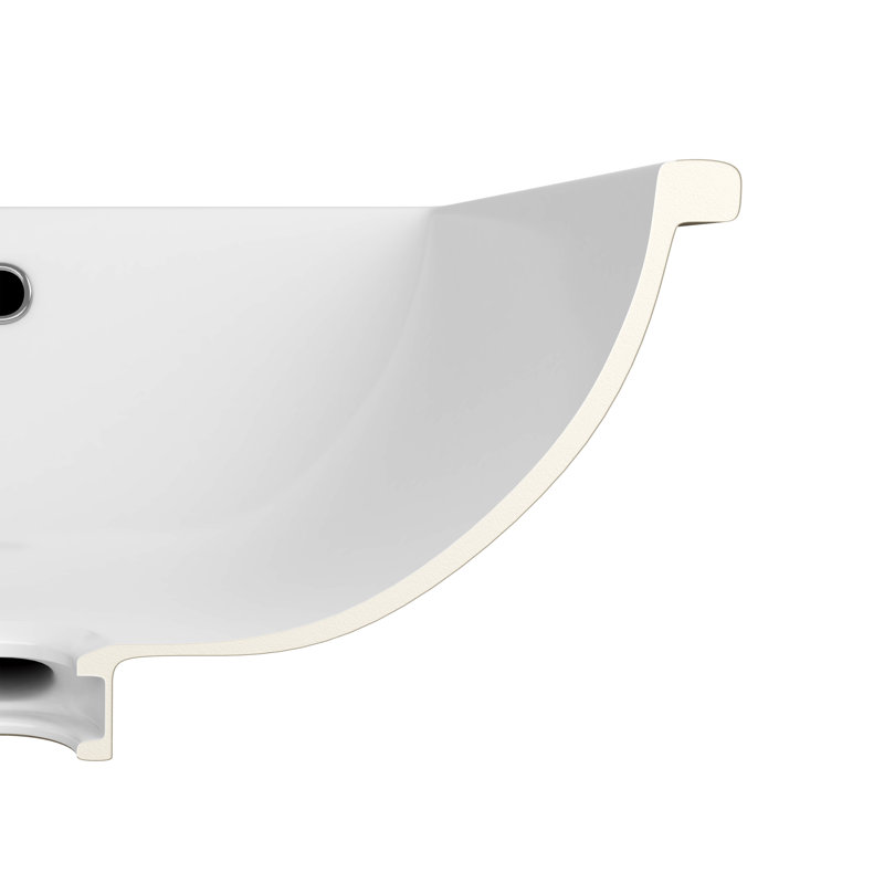 Lavabo de salle de bain rectangulaire encastré en porcelaine vitreuse blanche L 18 po x l 13 po Denbigh (paquet de 2)