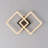 2-light Dimmable Led Square Semi-flush Mount