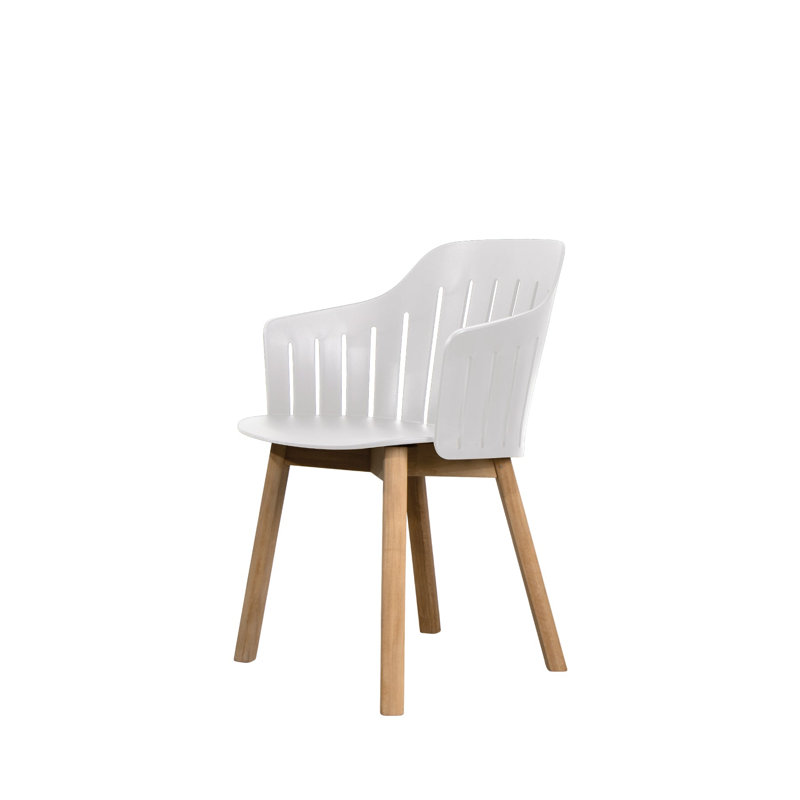 Choice Chair Indoor and Four Wood Legs Base with Upholstery Cane-line Zen Seat Cover, Light Brown, White