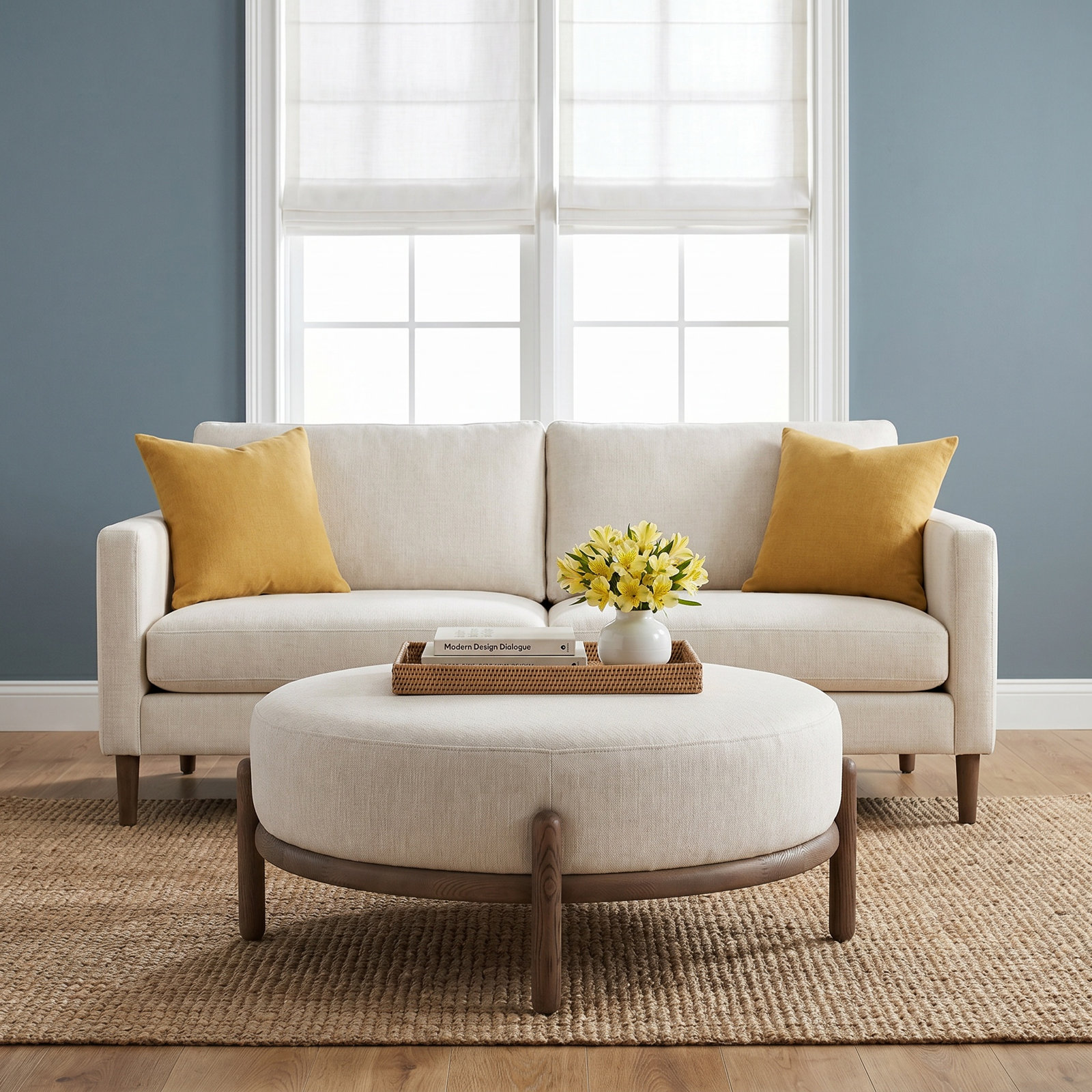 Marceline Upholstered Ottoman, Dark Brown