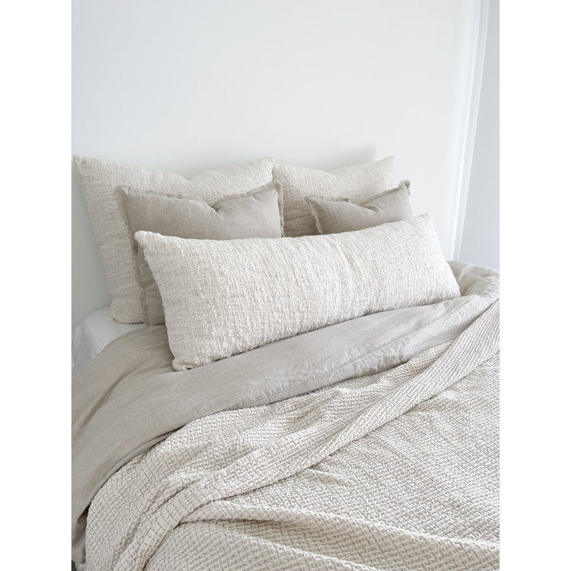 Cozy Lumbar Pillow Cover, Beige, Down Alternative, 20" H x 54" W