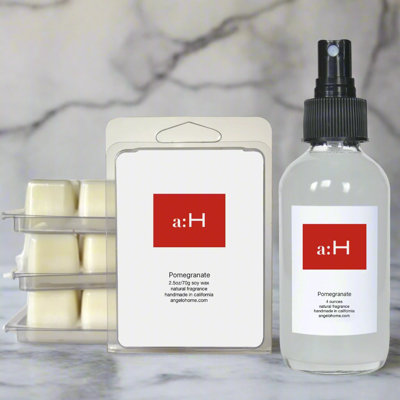 A:H Pomegranate Scented Flameless Wax Melts With Room Spray Candle