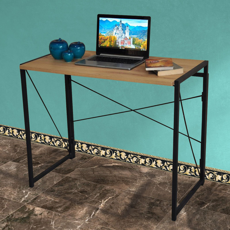 Danyaal Metal Base, Rustic Brown, 75cm H x 100cm W x 50cm D, Black