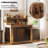 33.4 inches Wooden Small Dog Crate with Storage and 4 Hooks-916273941-916273946