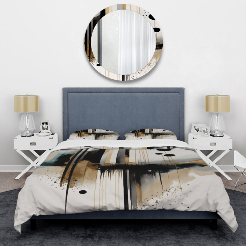 Ensemble de housse de couette abstraite transitionnel moderne Shapes I BeddingMicrofiber / Polyester