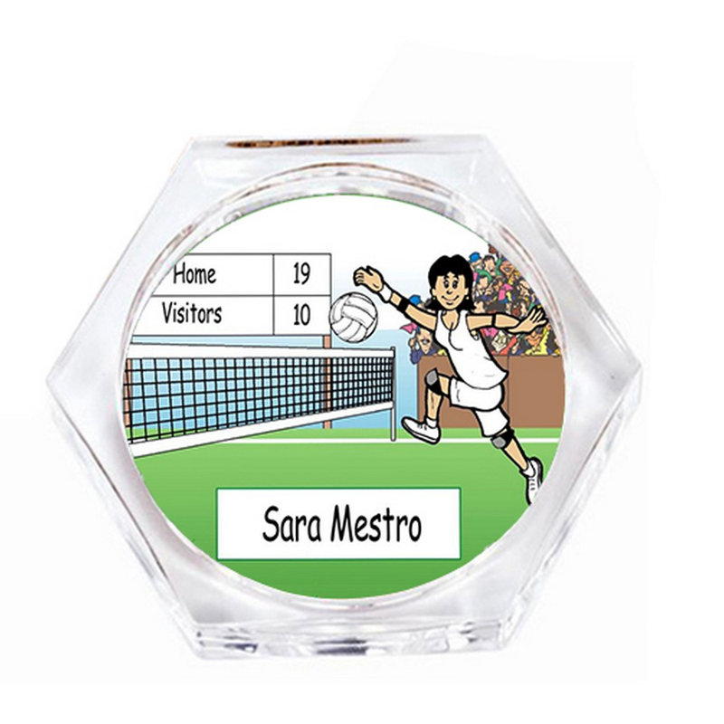 Joueur de volleyball personnalisé - ensemble de sous-verres féminin (4 sous-verres), Oui