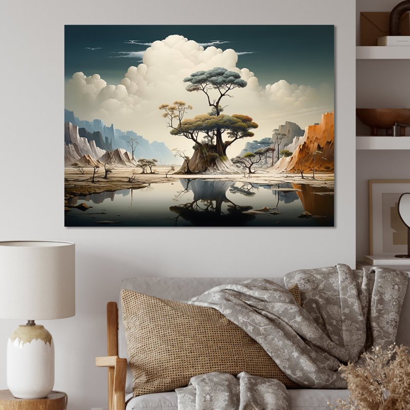 «Mind-Blowing», art mural paysage abstrait, Toile tendue, H 24 po x l 32 po x P 1 po
